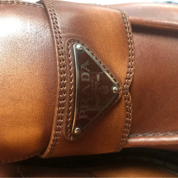 Prada Double Chocolate Platform Loafers Size 39 - Picture 6 of 9